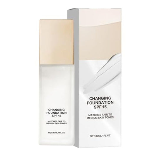 Color Changing Foundation for Mature Skin - Auto Color Correcting 2-in-1 Hydrating Makeup Base | Soft Light Daily Facial Makeup (1 pc)