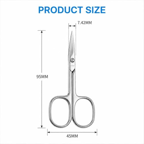 LIVINGO Left-Handed Curved Nail Scissors for Precise Manicure & Cuticle Care