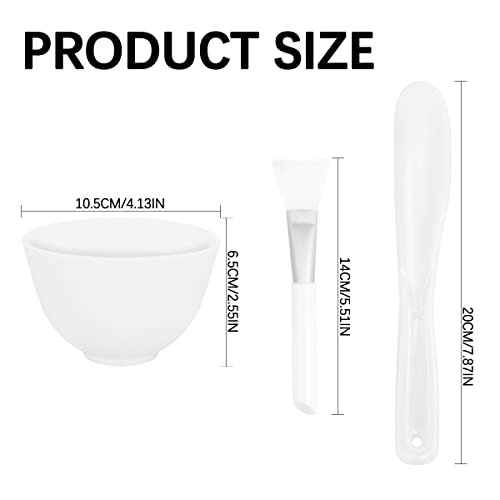 FERCAISH 3Pcs White Silicone Face Mask Mixing Bowl Set