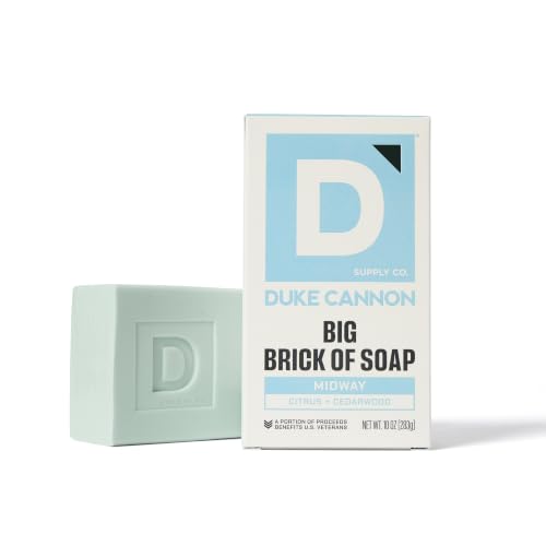 Duke Cannon Men's Extra Large Bar Soap Pack of 2 - Midway Citrus & Cedarwood, 10 oz - Natural, Made in USA