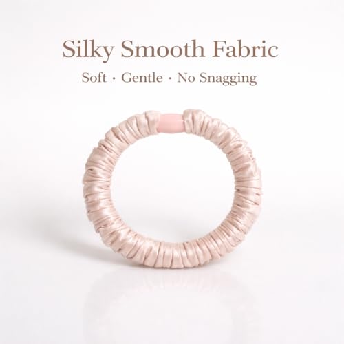 9PCS Skinny Satin Scrunchies - Gentle Anti-Frizz Hair Ties for Women