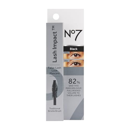 No7 Lash Impact Mascara - Black, 0.24 Fl Oz (Pack of 2) - Volumizing & Lengthening