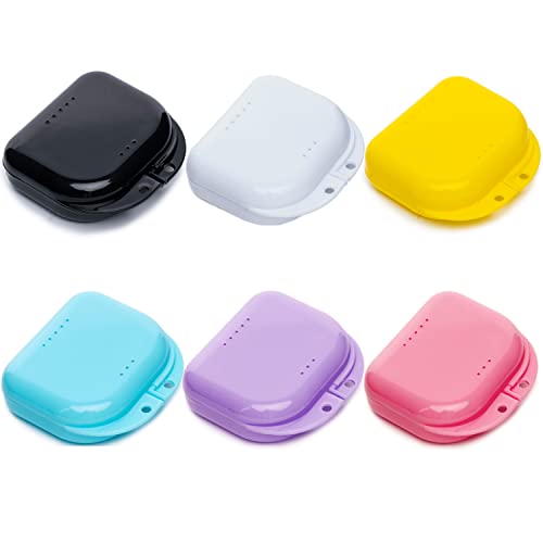 6-Pack Ventilated Retainer Cases with Snap Lock - Colorful & Durable