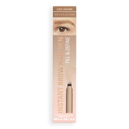 Revolution Instant Brow Hair Pen - Cool Brown | Precision Applicator for Natural Brows