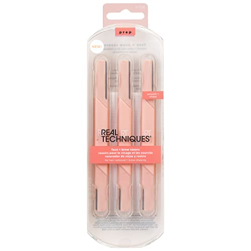 Real Techniques Dual-Ended Face & Brow Razors, 3 Count Set