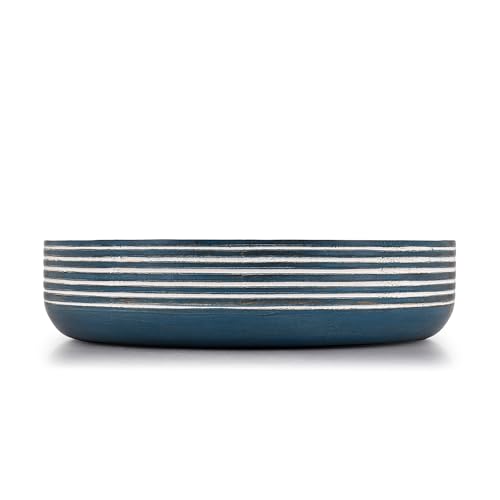 Mango Wood Decorative Bowl - Rustic Table Centerpiece (10" x 10")