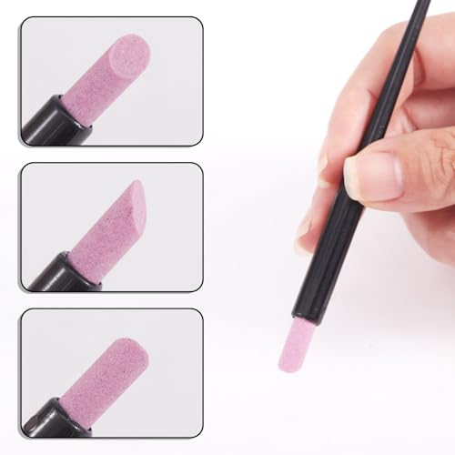 SILPECWEE 4 Pieces Pumice Stone Nail Files & Cuticle Removers - Professional Nail Art Tools