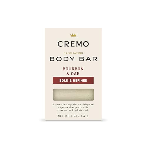 Cremo Bourbon & Oak Exfoliating Body Bar for Men - 5oz