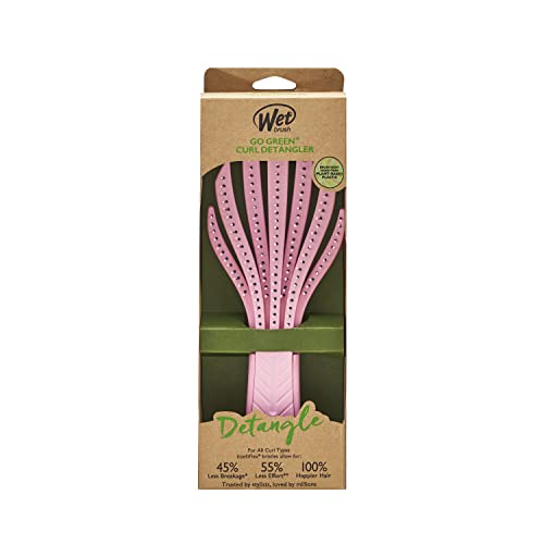 Wet Brush Go Green Curl Detangler Hair Brush - Pink, 1 Count, Plant-Based Plastic