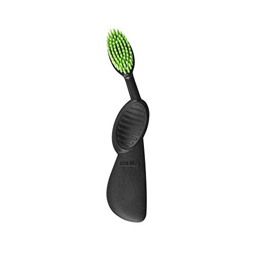 RADIUS Flex Toothbrush for Left Hand - Black/Green, BPA Free