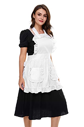 Women's Retro Ruffle Apron with Pockets - LilMents