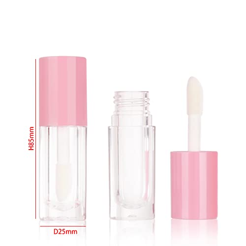 COSIDEA 14pcs 6ml Pink Round Lip Gloss Tubes for DIY