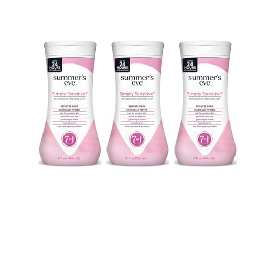 Summer's Eve Simply Sensitive Feminine Cleansing Wash 9 Oz Pack of 3