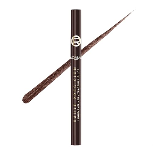 L'Oreal Paris Haute Precision Waterproof Liquid Eyeliner - 28HR Smudge-Proof, 020 Brown Leather