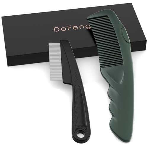 Dafeng 2-Pack Green Stainless Steel Dandruff Comb for Scalp Detox & Hair Care