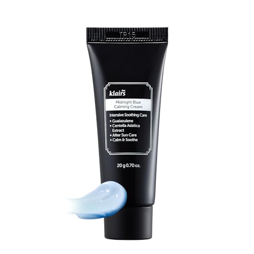 DearKlairs Midnight Blue Calming Cream - Mini Face Moisturizer, 0.7 oz