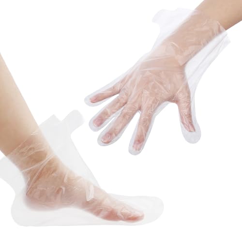 200 Disposable Paraffin Wax Liners for Hands & Feet - Thick PE Gloves