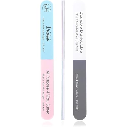 4-Way Nail File and Buffer Set - 12 Pack for Natural Nails