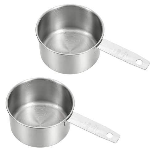 2-Pack Stainless Steel Measuring Cups - 1 Cup (250ml) for Cooking & Baking