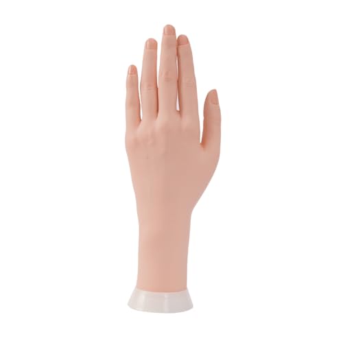 Left Practice Hand for Acrylic Nails with Holder - Flexible Mannequin Nail Practice Tool