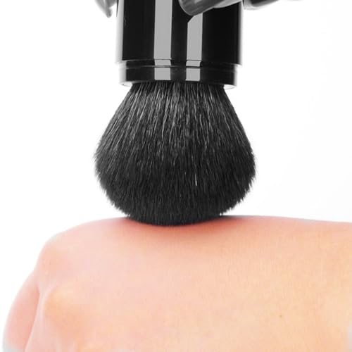 Retractable Kabuki Makeup Brush with Soft Goat Hair for Powder and Blush
