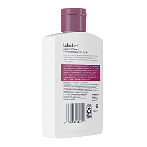 Lubriderm Advanced Therapy Moisturizing Lotion with Vitamins E & B5 - Deep Hydration, Non-Greasy, 6 fl oz (Pack of 3)