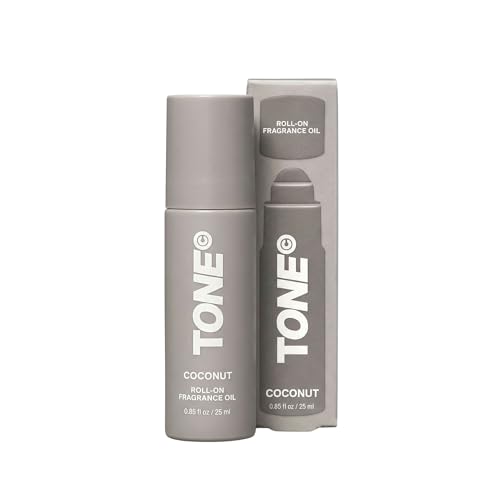 TONE Coconut Fragrance Oil Roll-On for Men - Vanilla & Sandalwood, 0.85 fl oz