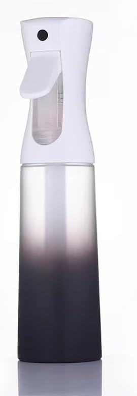 Ultra Fine Mist Spray Bottle - 200ml Continuous Sprayer for Hair Care | Travel Size Black Plastic Container