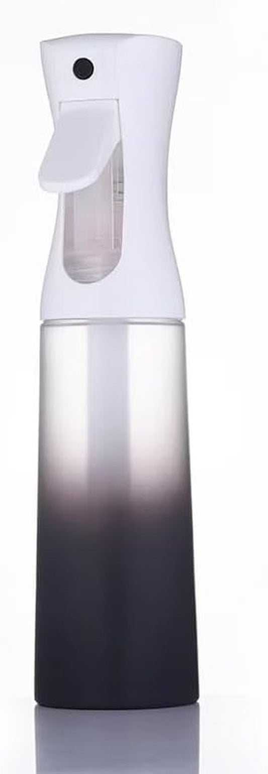 Ultra Fine Mist Spray Bottle - 200ml Continuous Sprayer for Hair Care | Travel Size Black Plastic Container
