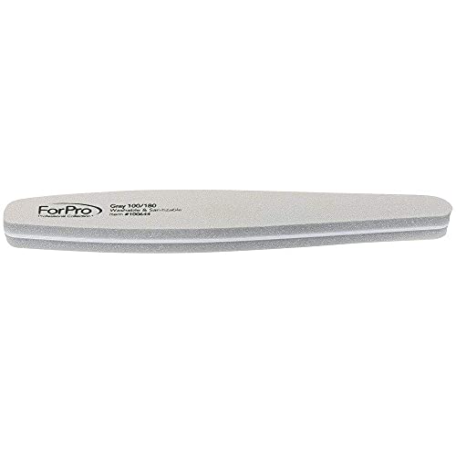 ForPro Professional Nail Sponge Boards 7” L x 1.25” W, 12-Count, Double-Sided Grit 100/180