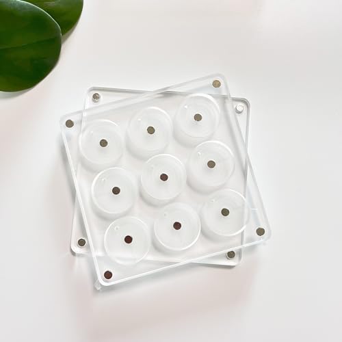 UDTIP Empty Magnetic Eyeshadow Palette - Clear Acrylic 9-Well Makeup Case