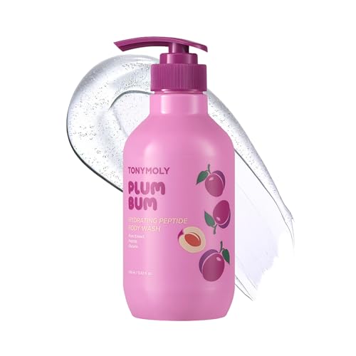TONYMOLY Plum Body Wash with Peptides & Glycerin - Hydrating Korean Shower Gel, 13.5 fl oz