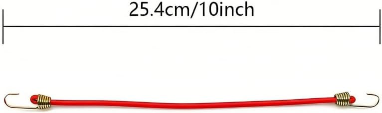 Heavy Duty Bungee Cords - 10 Pack Durable Black Elastic Straps with Metal Hooks for Camping, Cargo Securing & Outdoor Use