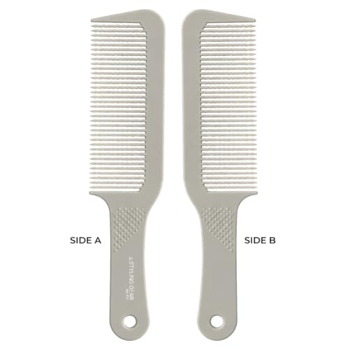 Styling Gear Gray Barber Comb for Flat Top & Fades Heat-Resistant Clipper Comb