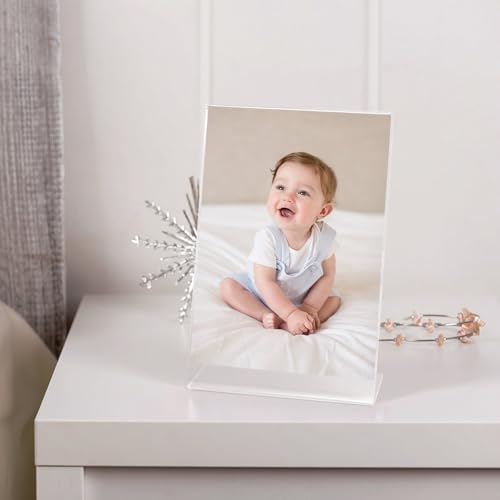 Lechay 8-Pack 4x6 Inch Clear Acrylic Photo Frames - Scratch-Resistant Display