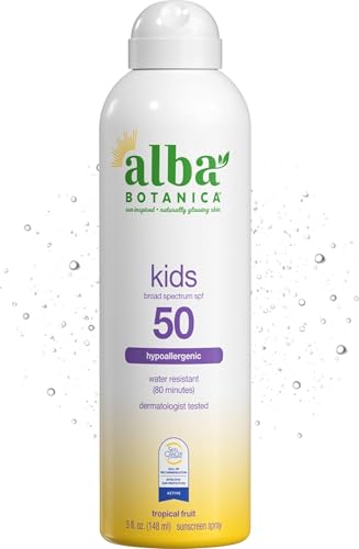 Alba Botanica Kids Sunscreen Spray, SPF 50, Tropical Fruit, 5 fl oz