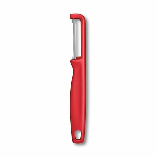 Victorinox Iota Peeler for Fruits & Vegetables - Serrated Blade, Red