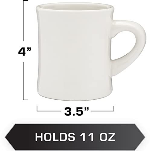 Coletti Retro Diner Mug - Heavy 11 oz Off-White Ceramic Coffee Mug