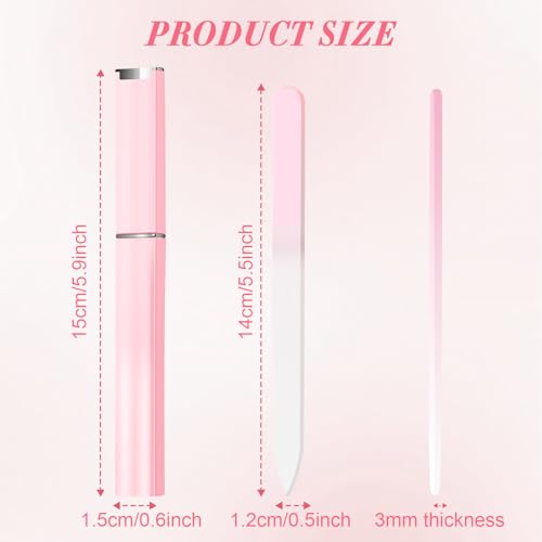 6 Pack Glass Nail Files with Case - Durable & Easy to Clean
