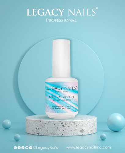 Legacy Nails Foil Transfer Gel 0.5oz - Nail Art Adhesive for Foil Designs