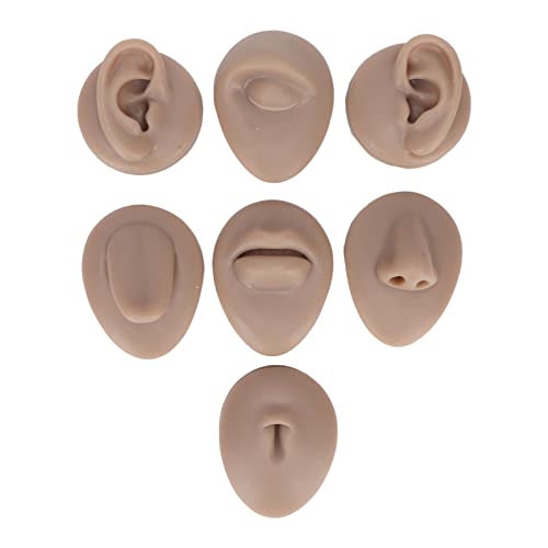Cryfokt Soft Silicone Body Part Display Set - Dark Skin Color for Piercing Practice