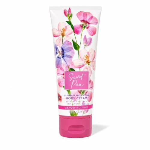 Bath & Body Works Sweet Pea Hydrating Body Cream Gift Set for Women, 8 Fl Oz