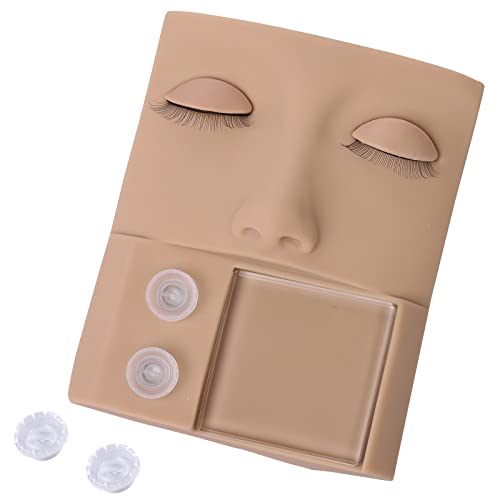Miuffue 3-in-1 Eyelash Mannequin Head Practice Kit with Glue Rings & Tray - 1 Count