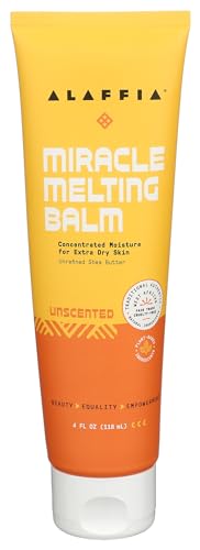 Alaffia Melting Miracle Balm - Unscented Moisturizing Skin Treatment, 4 Fl Oz