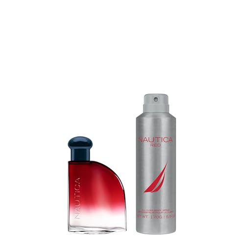 Nautica Red Men's Eau de Toilette & Body Spray Gift Set 3.85 Fl Oz Pack of 2
