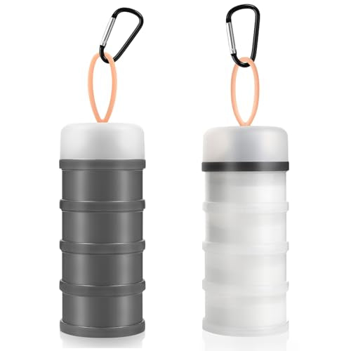 Accmor Stackable Protein Powder Container with Funnels - 4 Compartments for Travel & Fitness