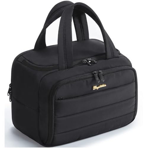 Bagstellar Large Quilted Travel Toiletry Bag - Puffy Makeup Organizer