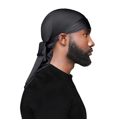 WAV ENFORCER Premium Do-Rag Black for Hair Waves & Braids, Moisture Retention