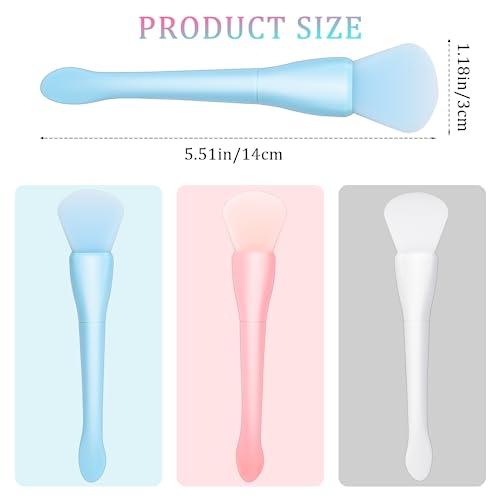Silicone Face Mask Applicator 3-Pack - Double-Ended Facial Mask Brushes for Creams & Muds