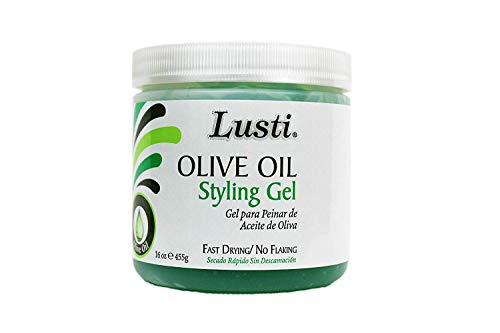 Lusti Olive Oil Styling Gel 16oz - Fast Drying, Frizz Control